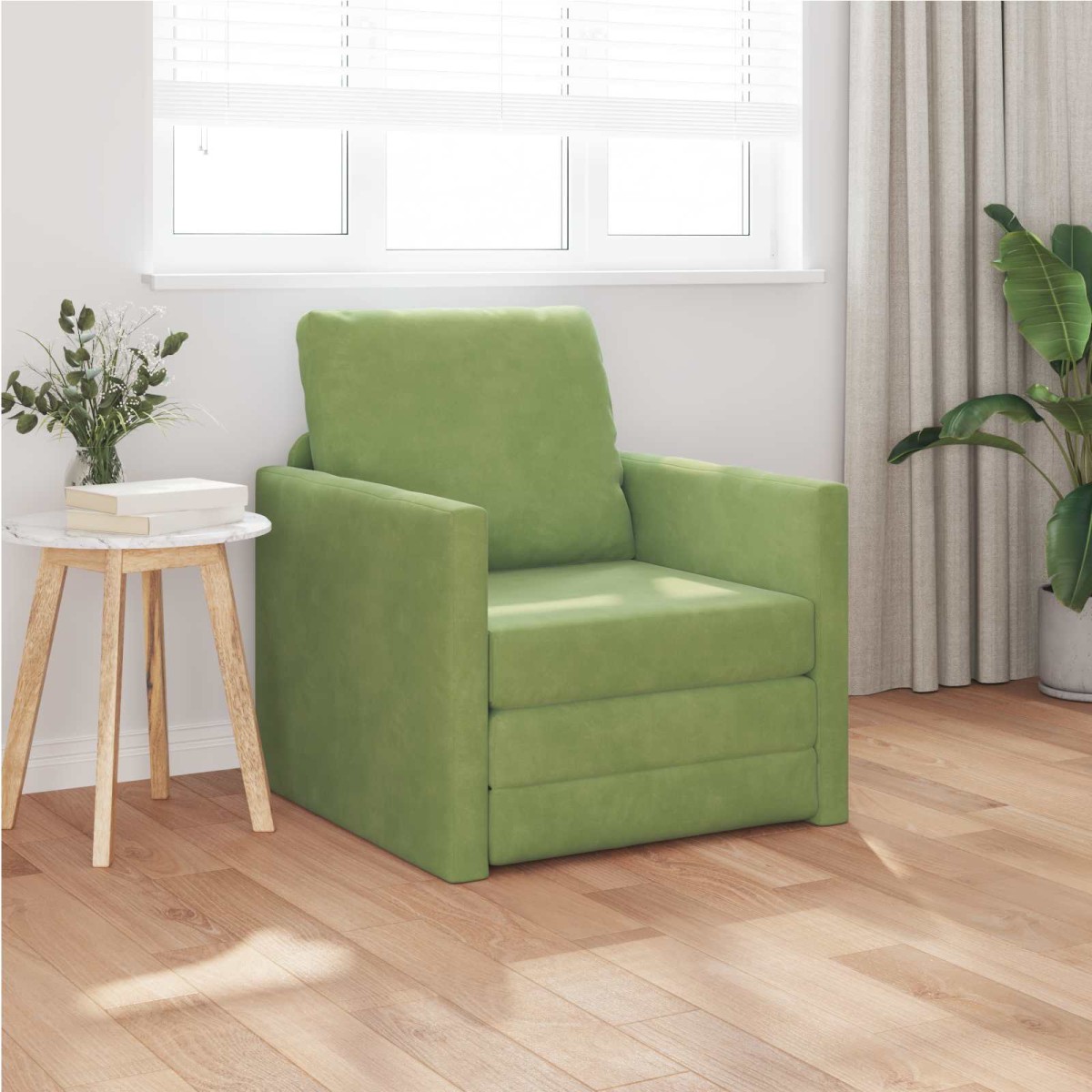 vidaXL Κρεβάτι καναπές Ανοιχτό Πράσινο 74 x 77 x 81 εκ. Βελούδο