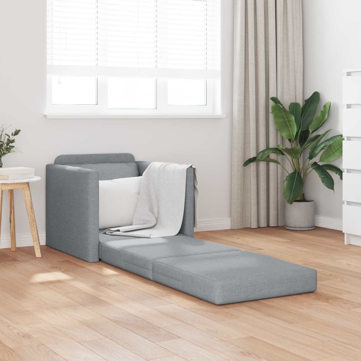 vidaXL Κρεβάτι καναπές 60cm Ανοιχτό γκρι ύφασμα