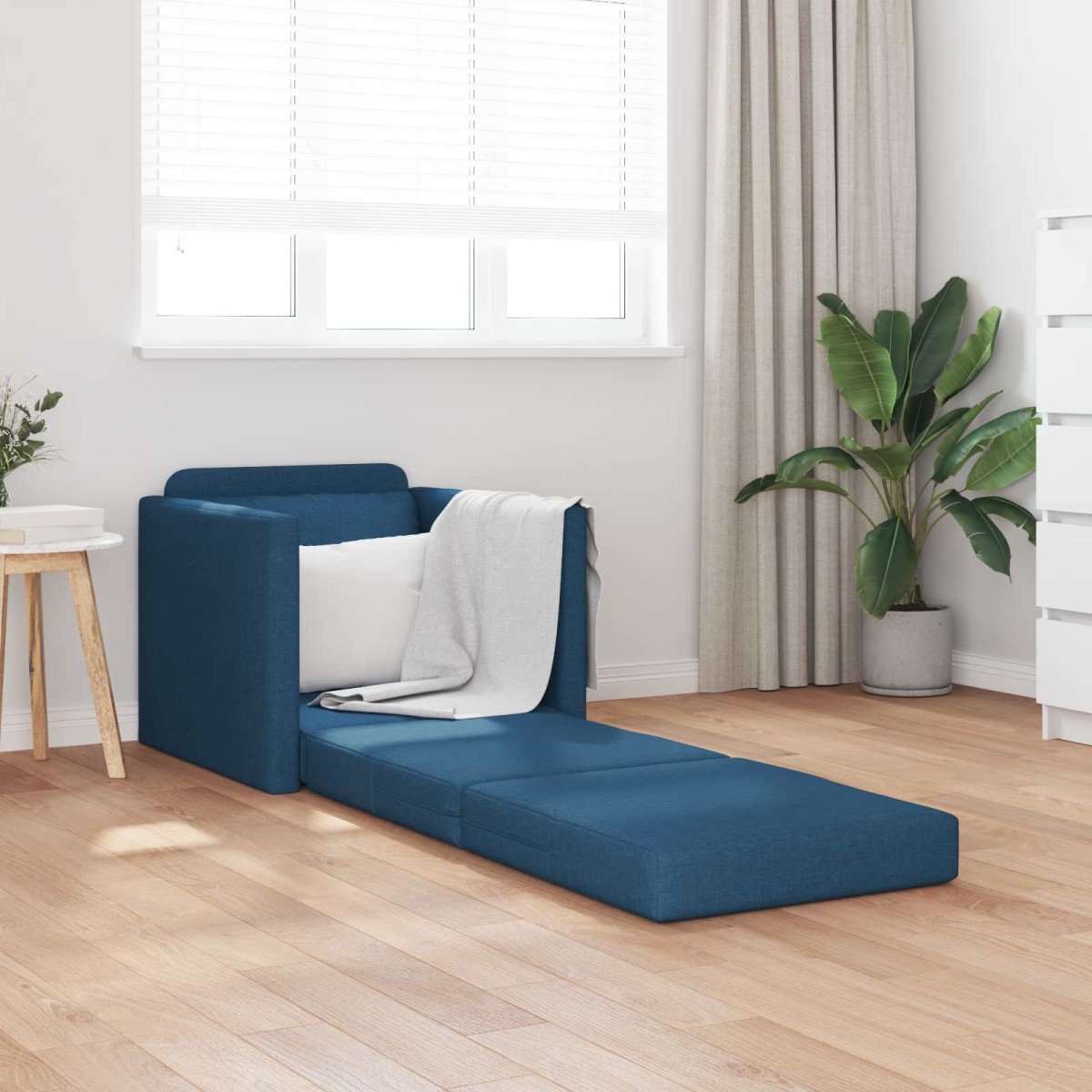 vidaXL Κρεβάτι καναπές Μπλε 74 x 77 x 81 εκ. ύφασμα