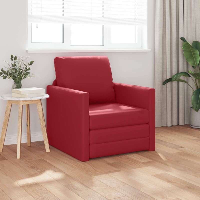 vidaXL Κρεβάτι καναπές 60cm Κόκκινο Δερματίνη
