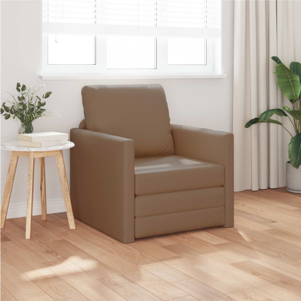 vidaXL Κρεβάτι καναπές Καπουτσίνο 74 x 77 x 81 εκ. Δερματίνη