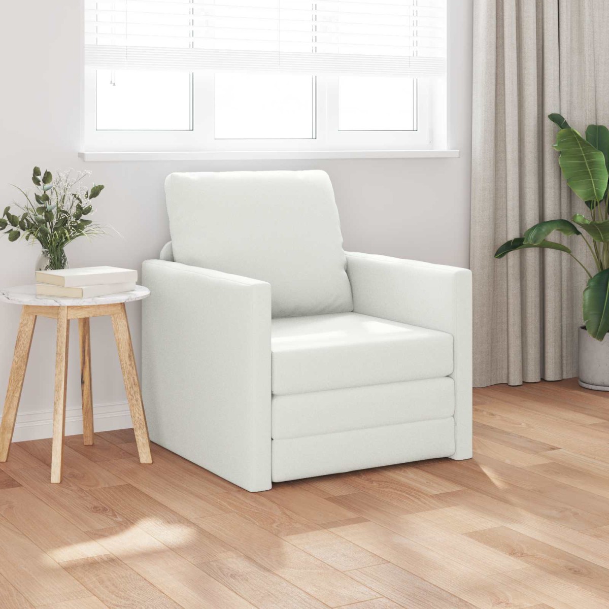 vidaXL Κρεβάτι καναπές Λευκό 74 x 77 x 81 εκ. Δερματίνη