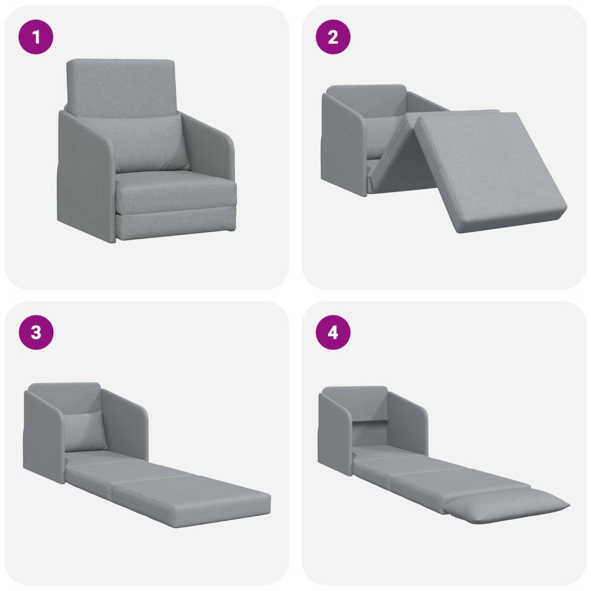 vidaXL Κρεβάτι καναπές Ανοιχτό γκρι 65 x 80 x 83 εκ. ύφασμα