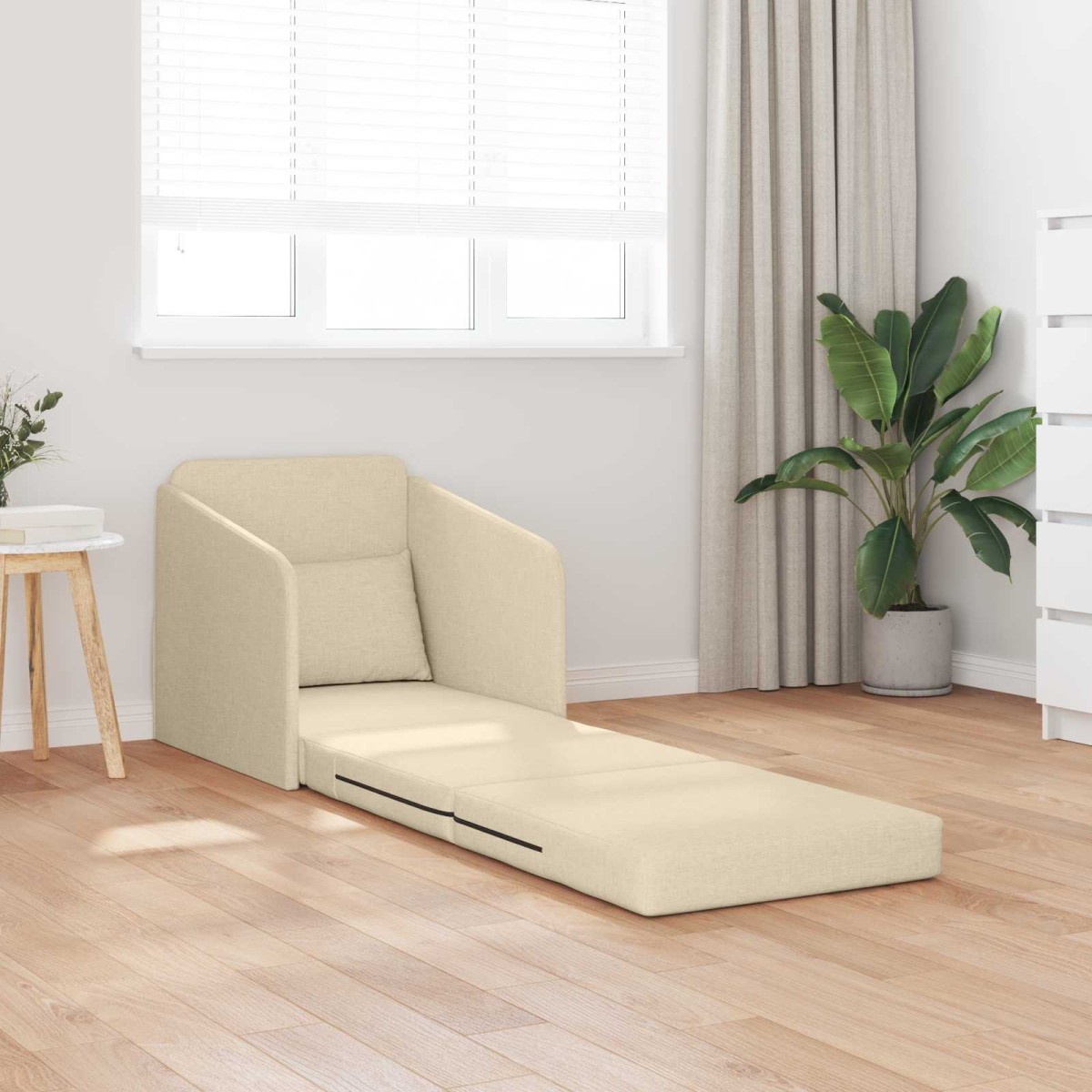vidaXL Κρεβάτι καναπές Κρεμ 65 x 80 x 83 εκ. ύφασμα