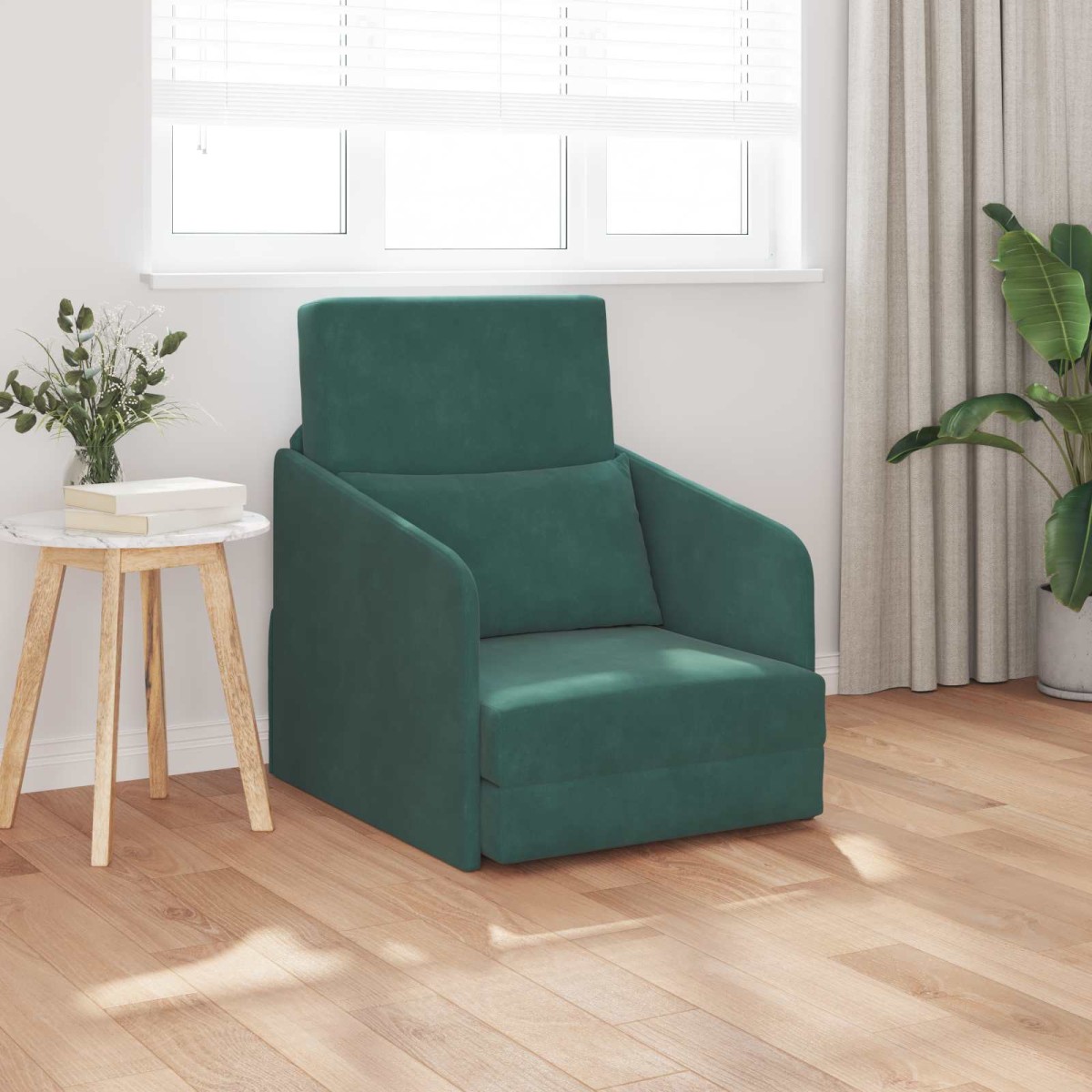vidaXL Κρεβάτι καναπές Σκούρο Πράσινο 65 x 80 x 83 εκ. Βελούδο