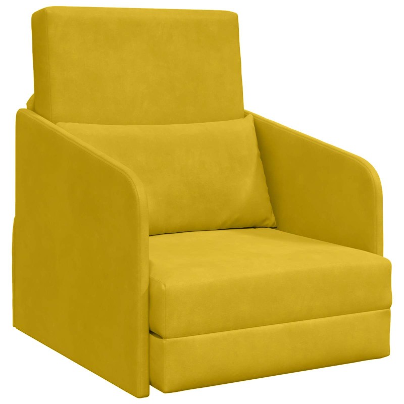 vidaXL Κρεβάτι καναπές Κίτρινο 65 x 80 x 83 εκ. Βελούδο