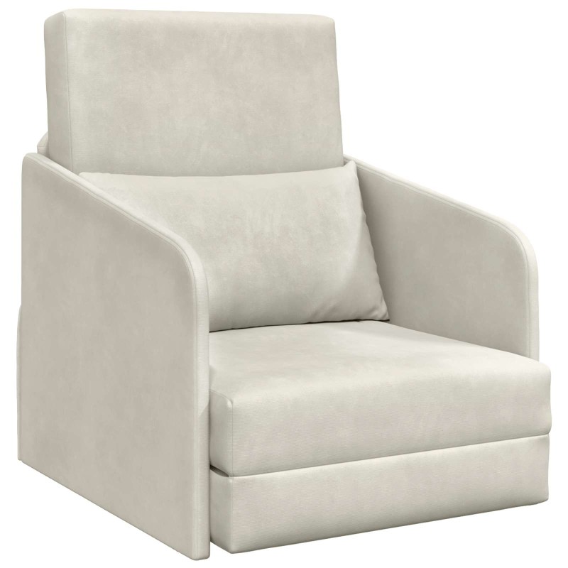 vidaXL Κρεβάτι καναπές Κρεμ 65 x 80 x 83 εκ. Βελούδο