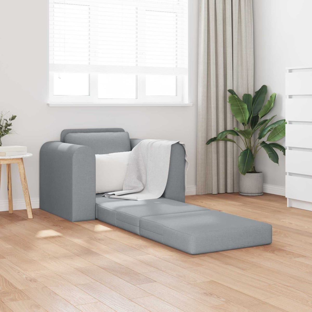 vidaXL Κρεβάτι καναπές Ανοιχτό γκρι 98 x 71 x 83 εκ. ύφασμα