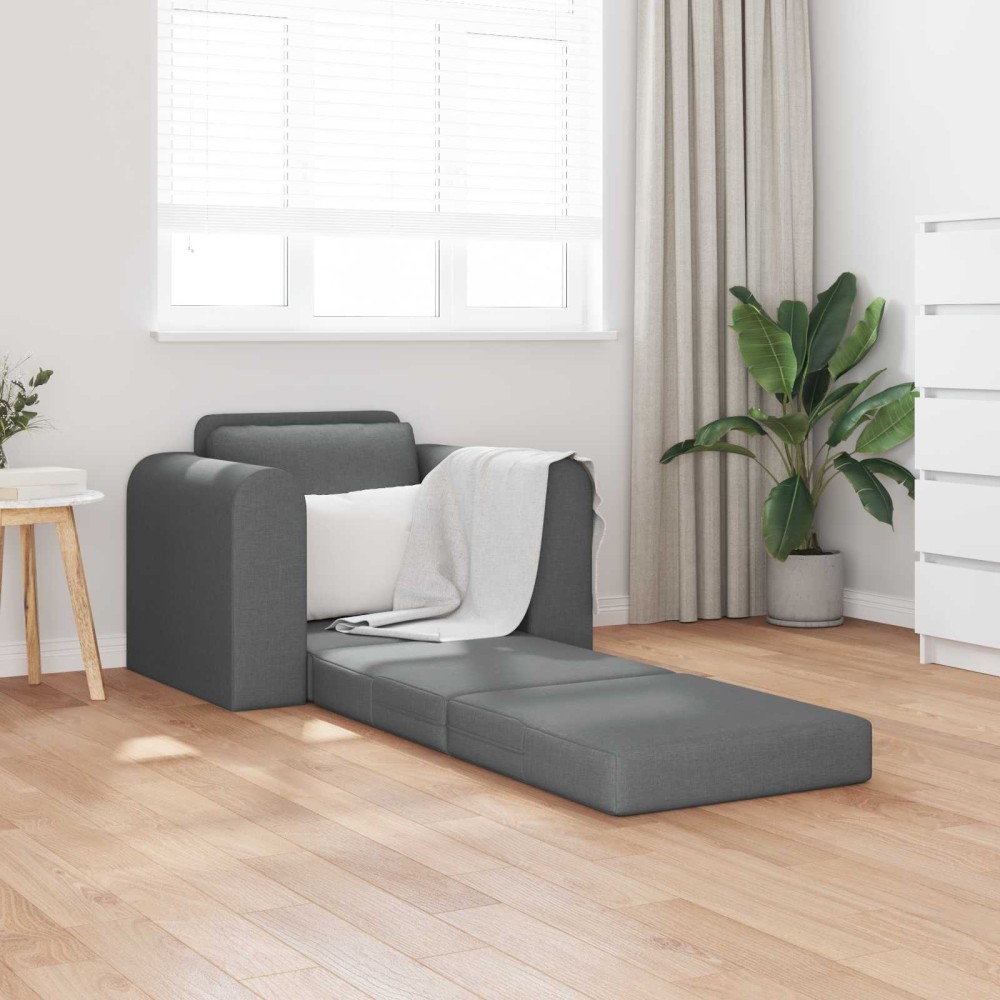 vidaXL Κρεβάτι καναπές Σκούρο Γκρι 98 x 71 x 83 εκ. ύφασμα