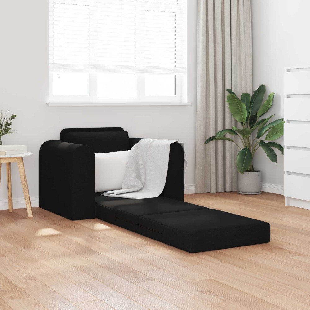 vidaXL Κρεβάτι καναπές Μαύρο 98 x 71 x 83 εκ. ύφασμα