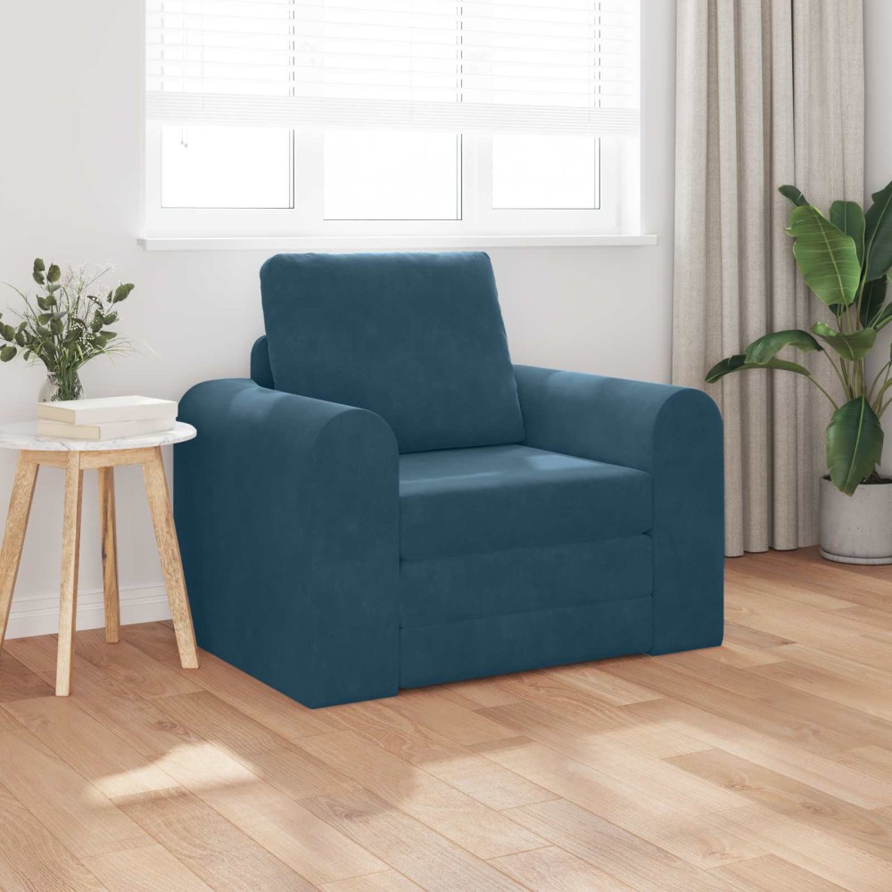 vidaXL Κρεβάτι καναπές Μπλε 98 x 71 x 83 εκ. Βελούδο