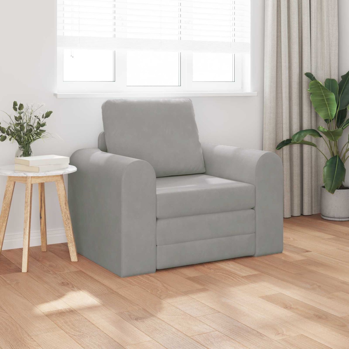 vidaXL Κρεβάτι καναπές Ανοιχτό γκρι 98 x 71 x 83 εκ. Βελούδο