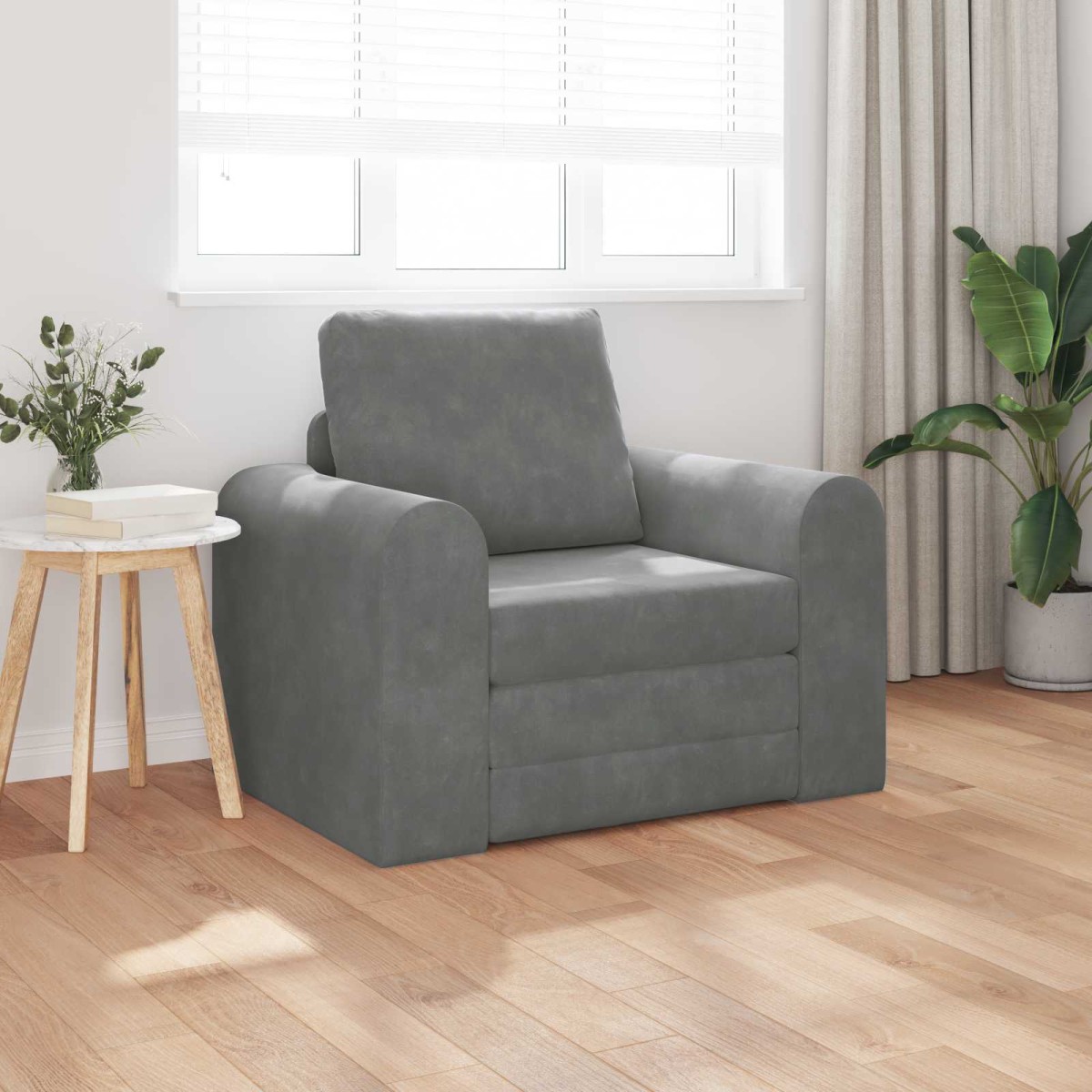 vidaXL Κρεβάτι καναπές Σκούρο Γκρι 98 x 71 x 83 εκ. Βελούδο