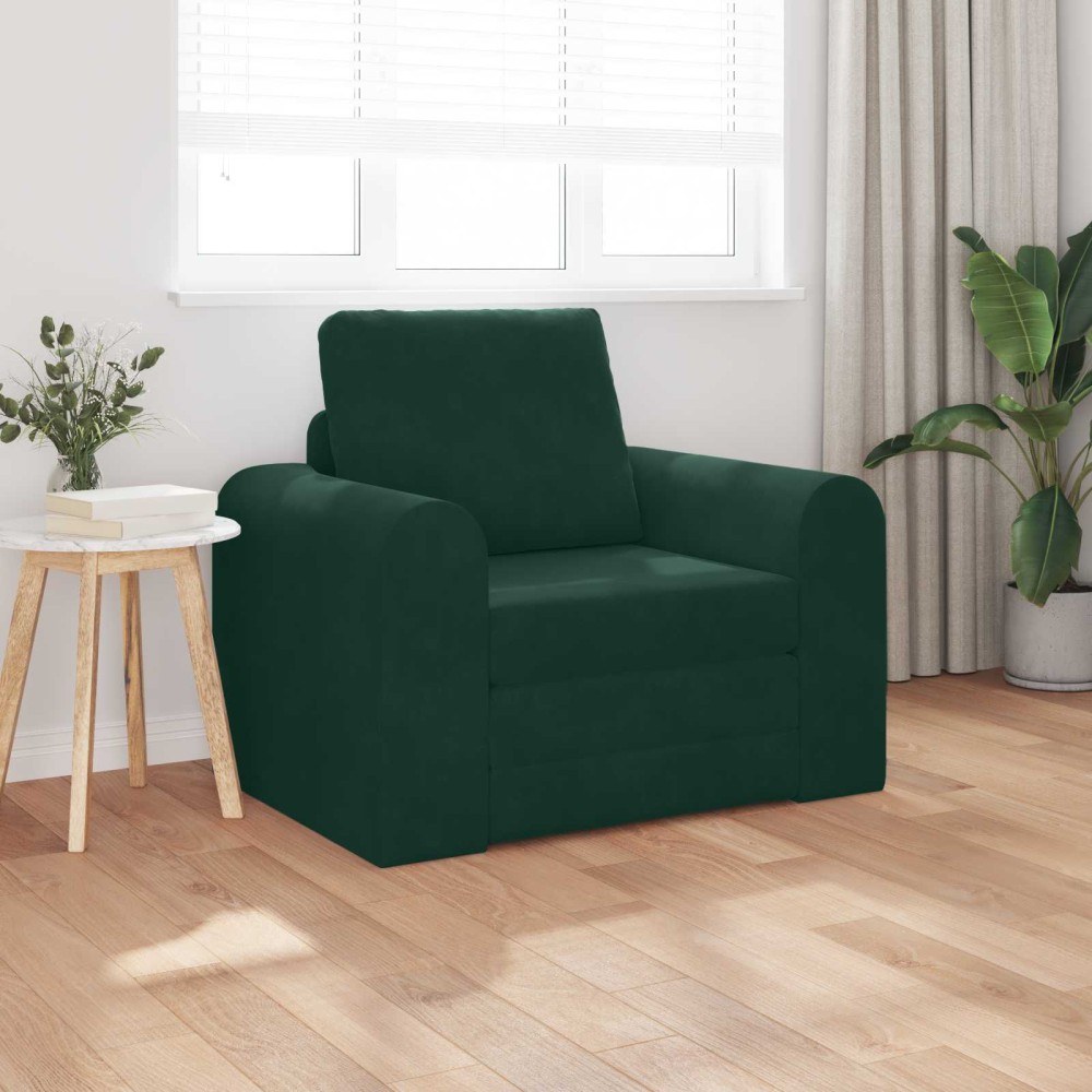 vidaXL Κρεβάτι καναπές Σκούρο Πράσινο 98 x 71 x 83 εκ. Βελούδο