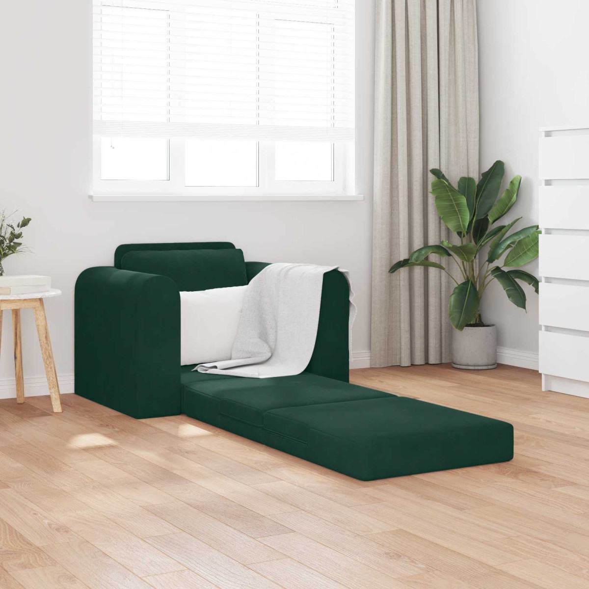 vidaXL Κρεβάτι καναπές Σκούρο Πράσινο 98 x 71 x 83 εκ. Βελούδο