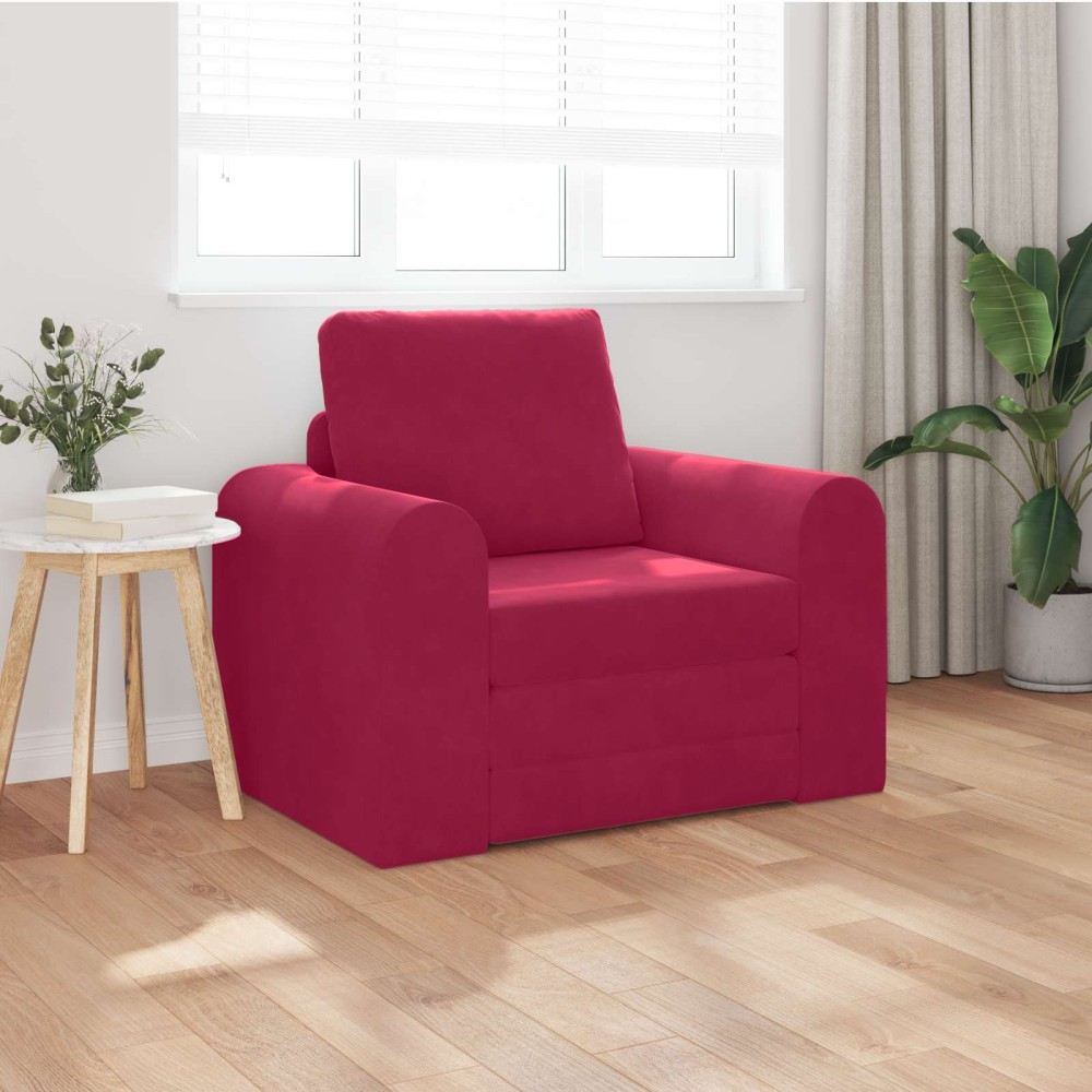 vidaXL Κρεβάτι καναπές Κόκκινο 98 x 71 x 83 εκ. Βελούδο