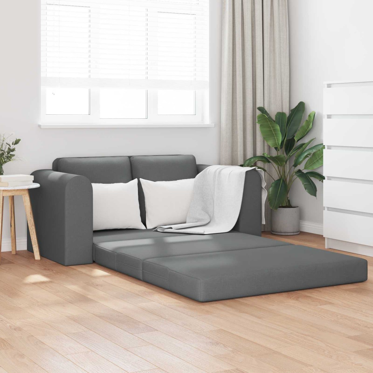 vidaXL Κρεβάτι καναπές Σκούρο Γκρι 148 x 71 x 83 εκ. ύφασμα
