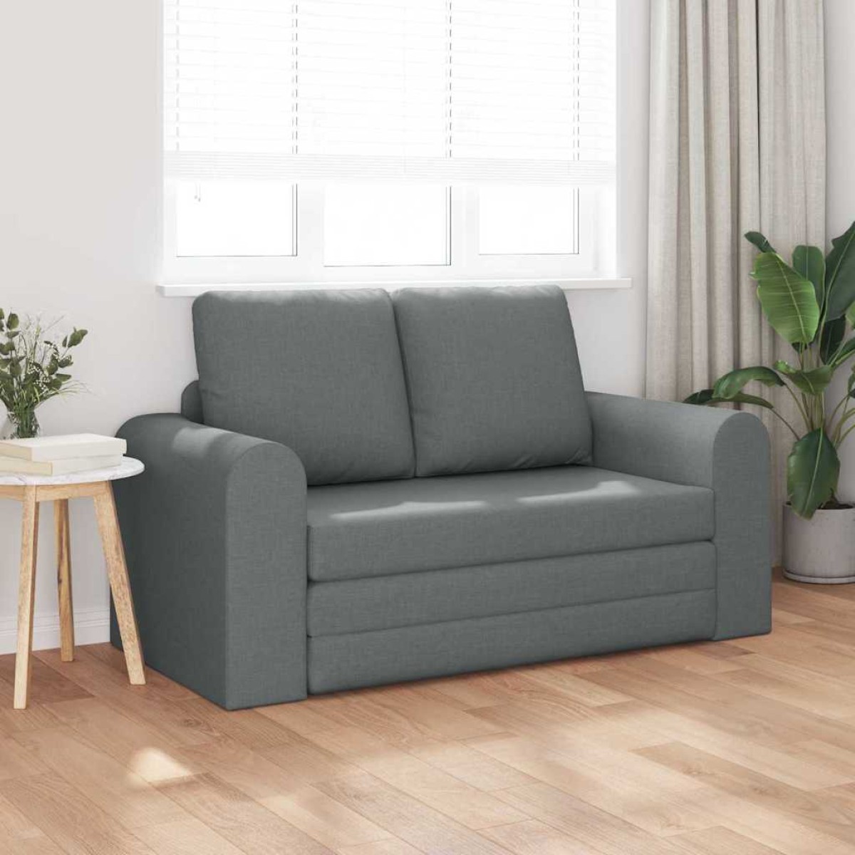 vidaXL Κρεβάτι καναπές Σκούρο Γκρι 148 x 71 x 83 εκ. ύφασμα
