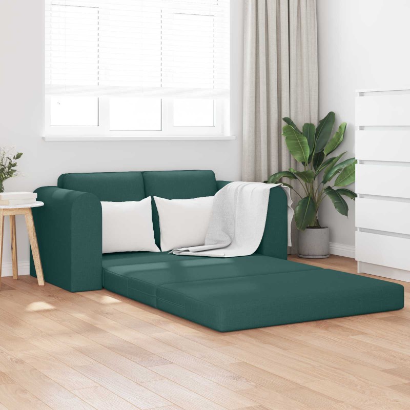 vidaXL Κρεβάτι καναπές Σκούρο Πράσινο 148 x 71 x 83 εκ. ύφασμα