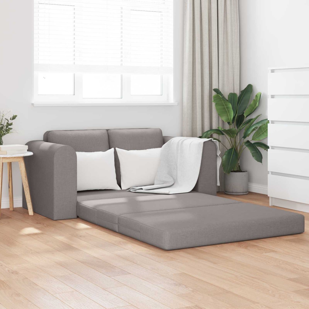 vidaXL Κρεβάτι καναπές Taupe 148 x 71 x 83 εκ. ύφασμα