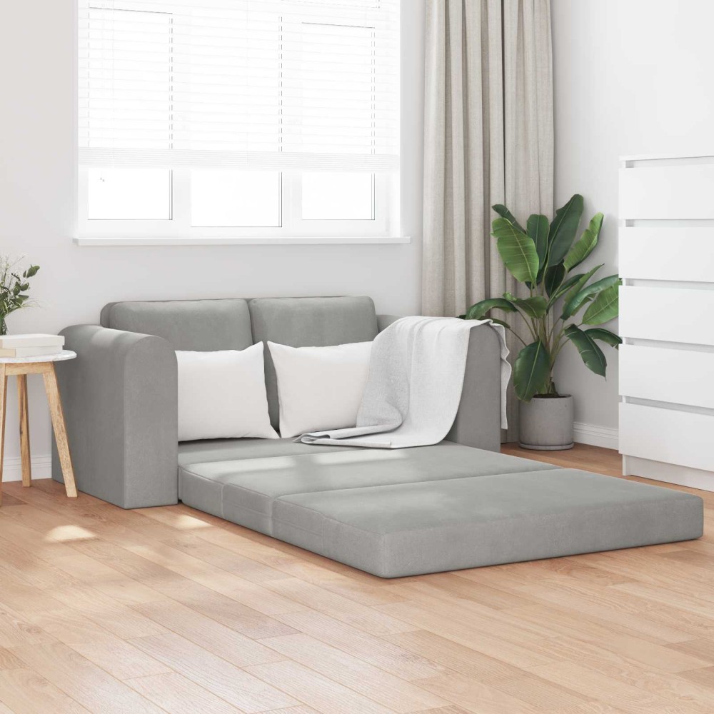 vidaXL Κρεβάτι καναπές Ανοιχτό γκρι 148 x 71 x 83 εκ. Βελούδο