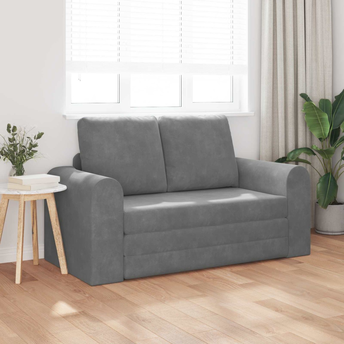 vidaXL Κρεβάτι καναπές Σκούρο Γκρι 148 x 71 x 83 εκ. Βελούδο