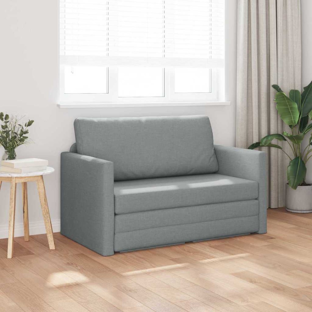 vidaXL Κρεβάτι καναπές Ανοιχτό γκρι 124 x 71 x 78 εκ ύφασμα