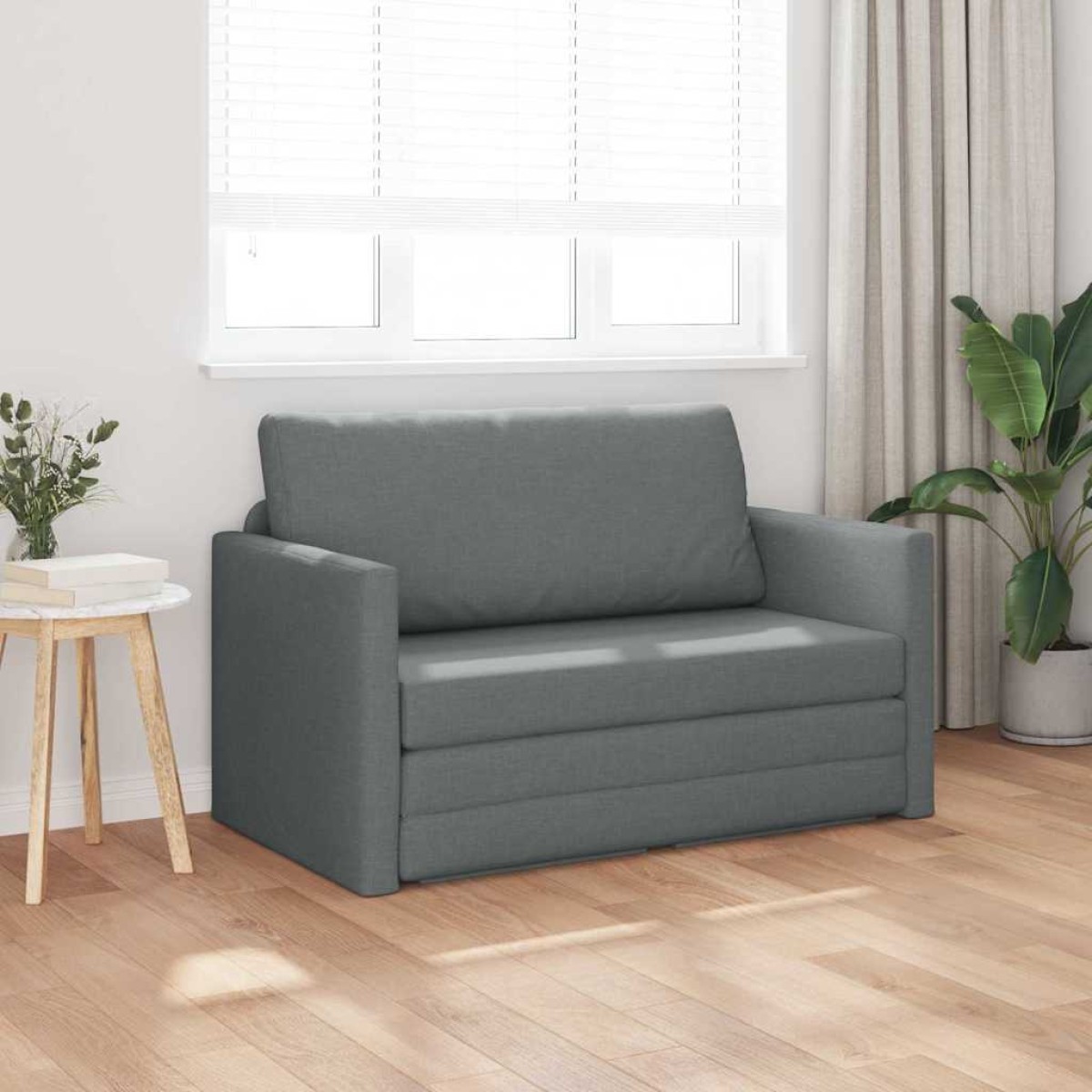 vidaXL Κρεβάτι καναπές Σκούρο Γκρι 124 x 71 x 78 εκ ύφασμα