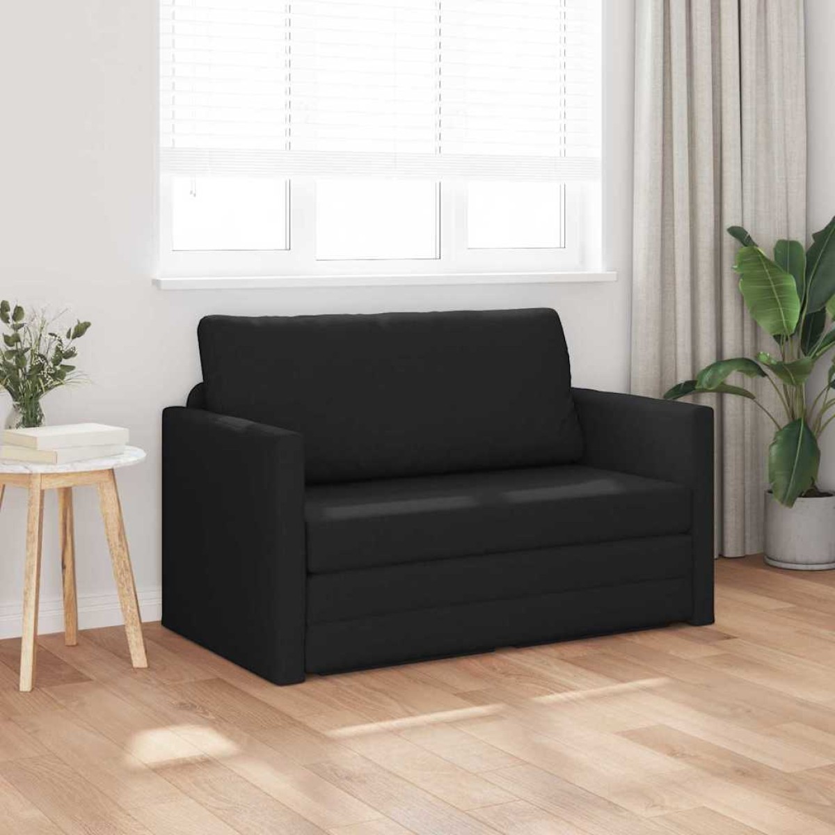vidaXL Κρεβάτι καναπές Μαύρο 124 x 71 x 78 εκ ύφασμα