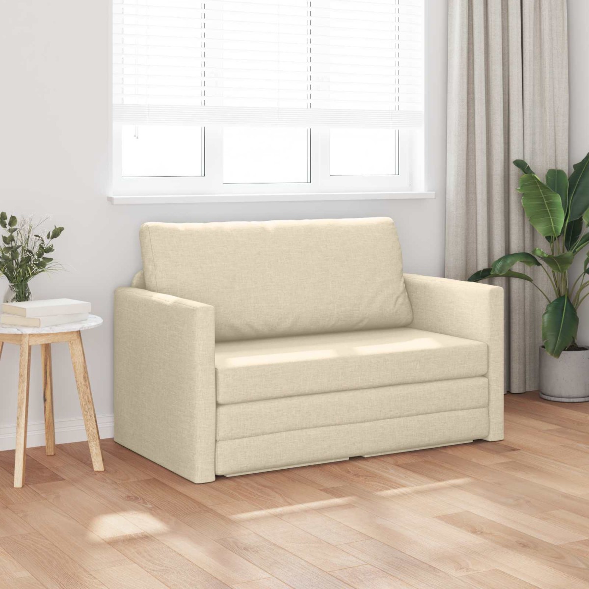 vidaXL Κρεβάτι καναπές Κρεμ 124 x 71 x 78 εκ ύφασμα