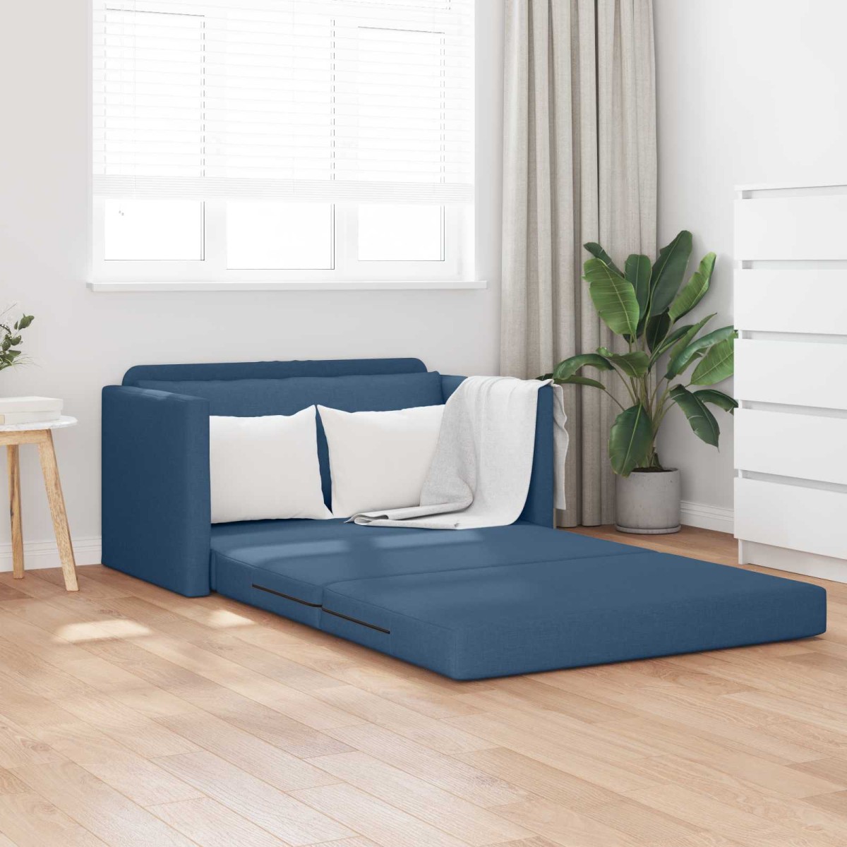 vidaXL Κρεβάτι καναπές Μπλε 124 x 71 x 78 εκ ύφασμα