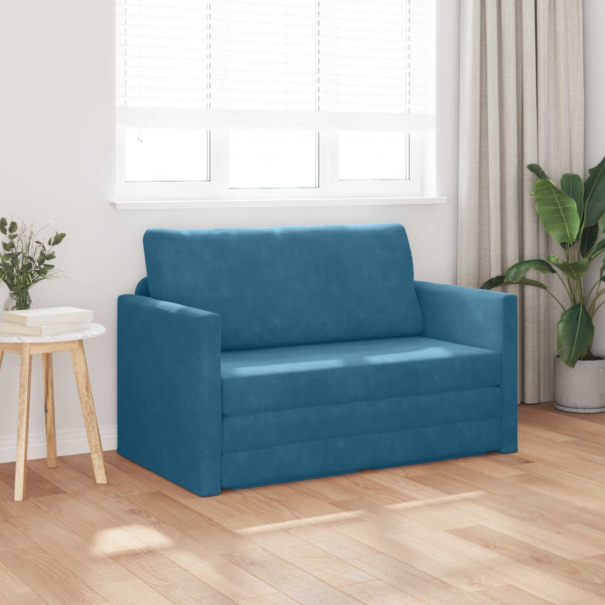 vidaXL Κρεβάτι καναπές Μπλε 124 x 71 x 78 εκ Βελούδο