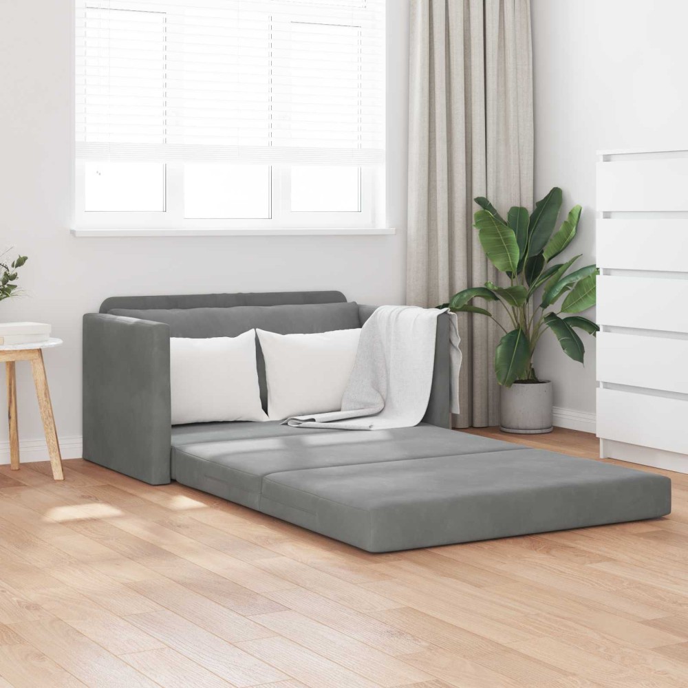 vidaXL Κρεβάτι καναπές Σκούρο Γκρι 124 x 71 x 78 εκ Βελούδο