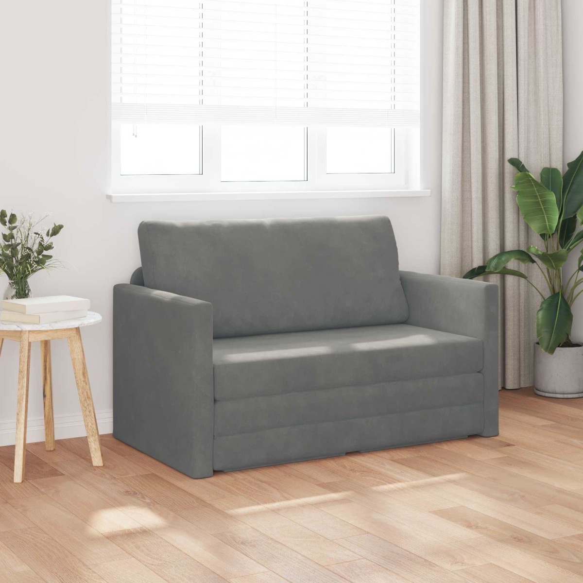 vidaXL Κρεβάτι καναπές Σκούρο Γκρι 124 x 71 x 78 εκ Βελούδο