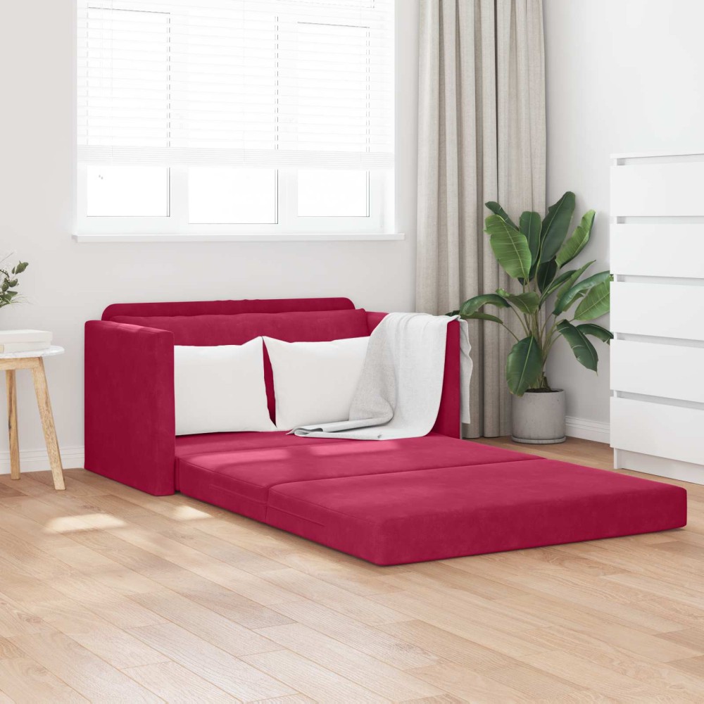 vidaXL Κρεβάτι καναπές Κόκκινο 124 x 71 x 78 εκ Βελούδο
