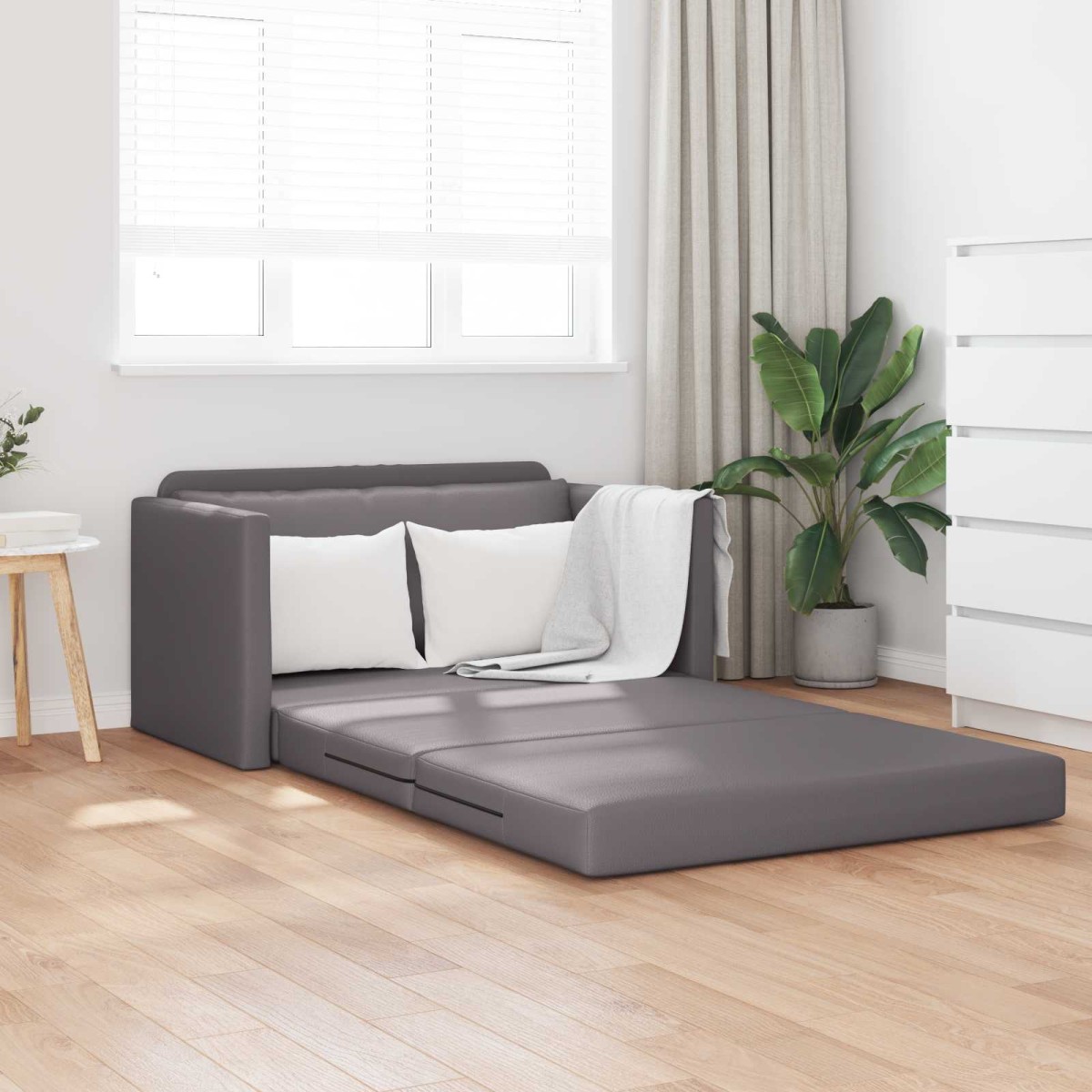 vidaXL Κρεβάτι καναπές Γκρι 124 x 71 x 78 εκ Δερματίνη