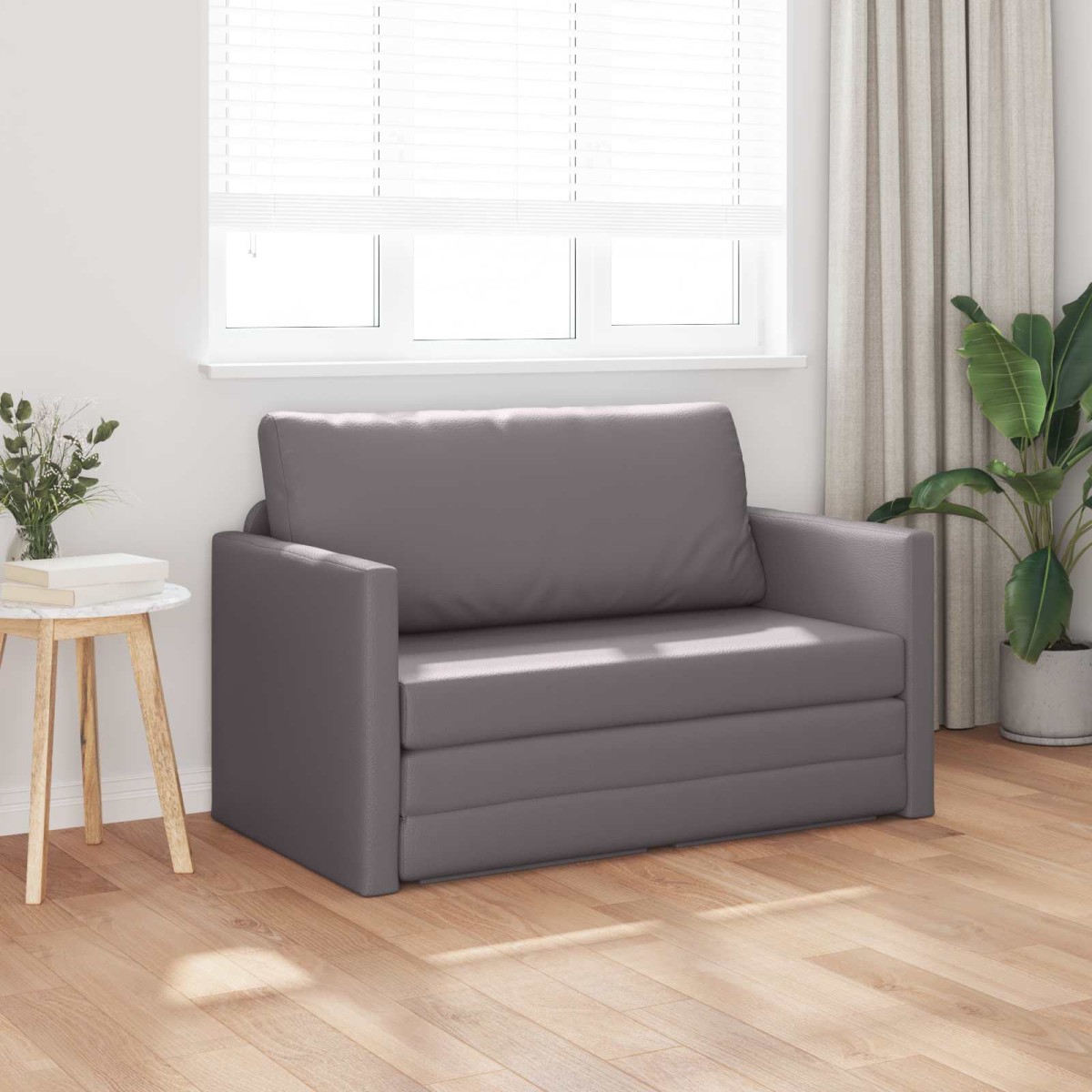 vidaXL Κρεβάτι καναπές Γκρι 124 x 71 x 78 εκ Δερματίνη