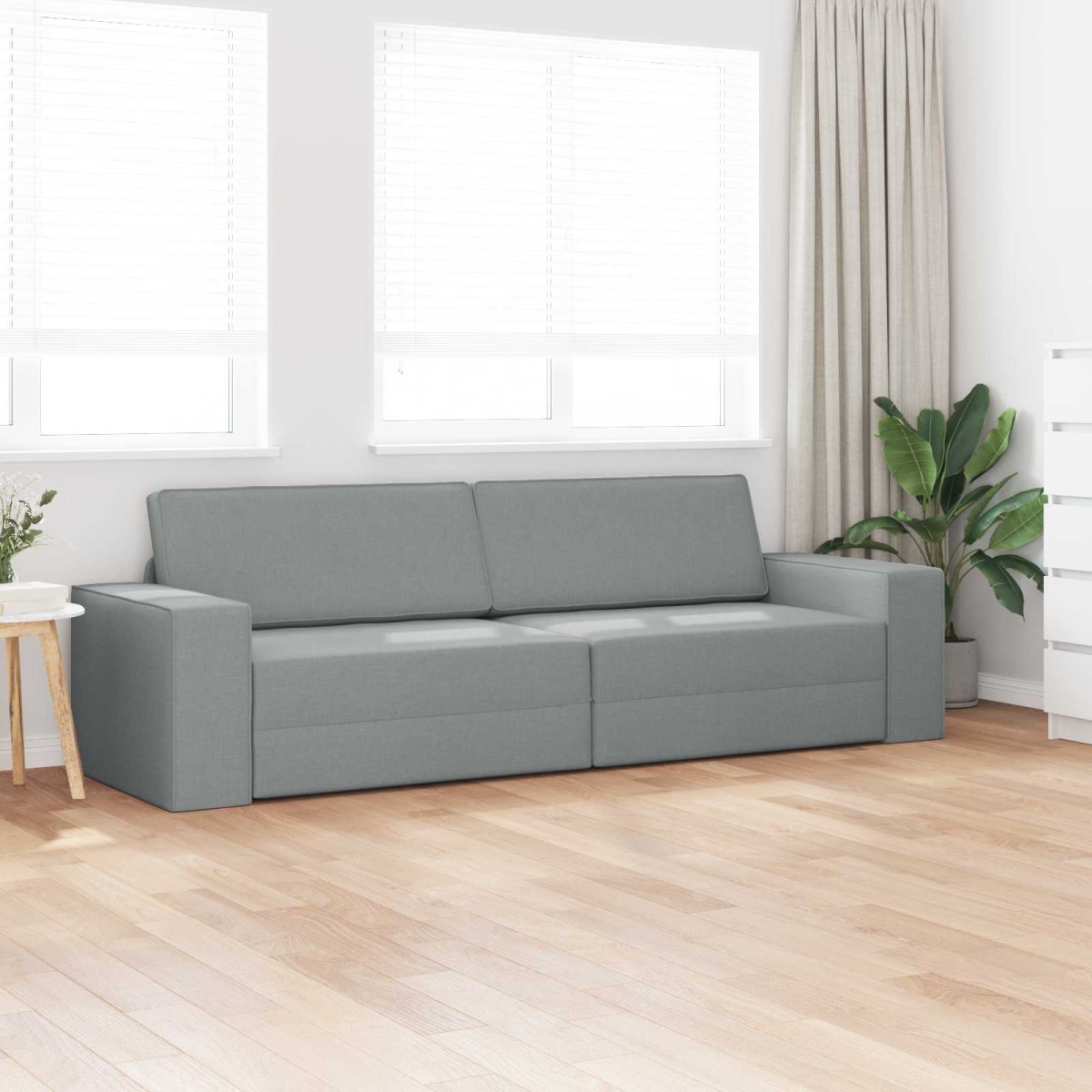 vidaXL Κρεβάτι καναπές Ανοιχτό γκρι 245 x 78 x 77 εκ. ύφασμα
