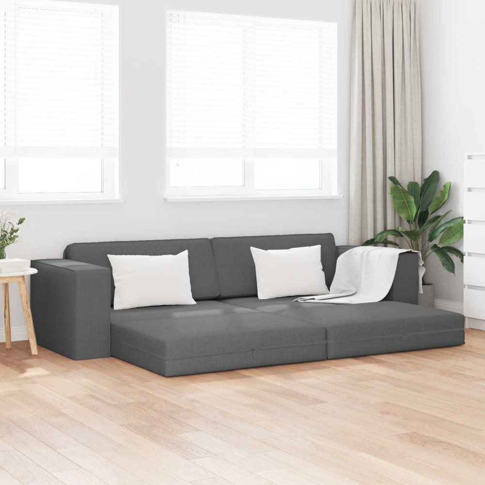 vidaXL Κρεβάτι καναπές Σκούρο Γκρι 245 x 78 x 77 εκ. ύφασμα
