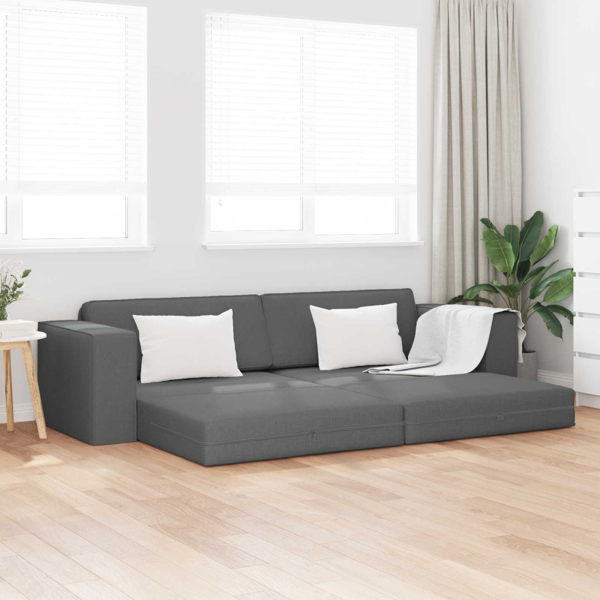 vidaXL Κρεβάτι καναπές Σκούρο Γκρι 245 x 78 x 77 εκ. ύφασμα