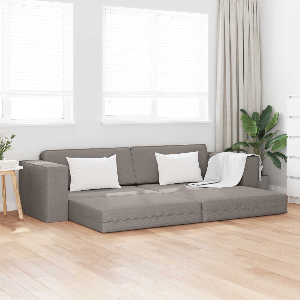 vidaXL Κρεβάτι καναπές Taupe 245 x 78 x 77 εκ. ύφασμα
