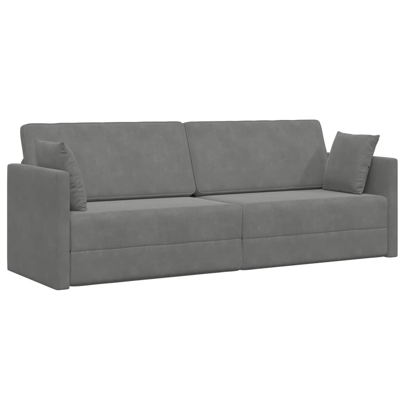 vidaXL Καναπές-κρεβάτι δαπέδου Σκούρο Γκρι 213 x 70 x 77 εκ Βελούδο