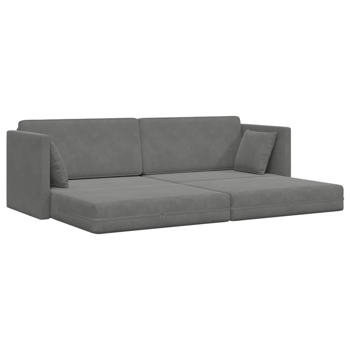 vidaXL Καναπές-κρεβάτι δαπέδου Σκούρο Γκρι 213 x 70 x 77 εκ Βελούδο