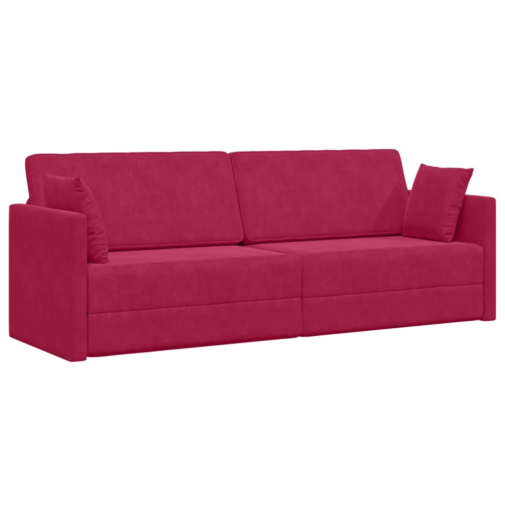 vidaXL Καναπές-κρεβάτι δαπέδου Κόκκινο 213 x 70 x 77 εκ Βελούδο