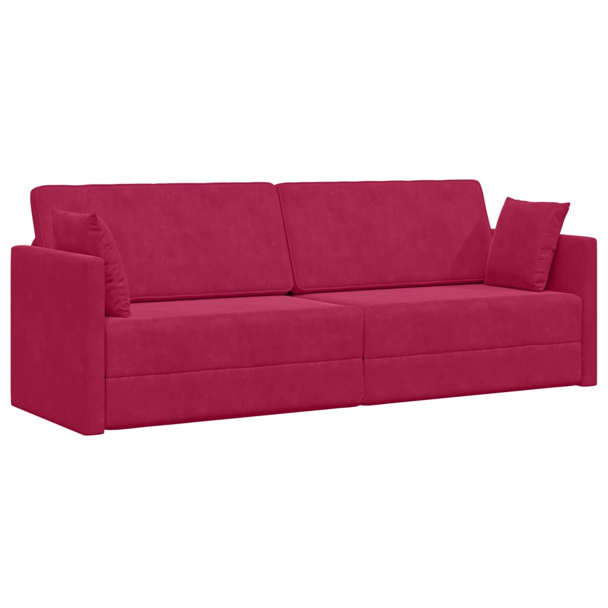 vidaXL Καναπές-κρεβάτι δαπέδου Κόκκινο 213 x 70 x 77 εκ Βελούδο
