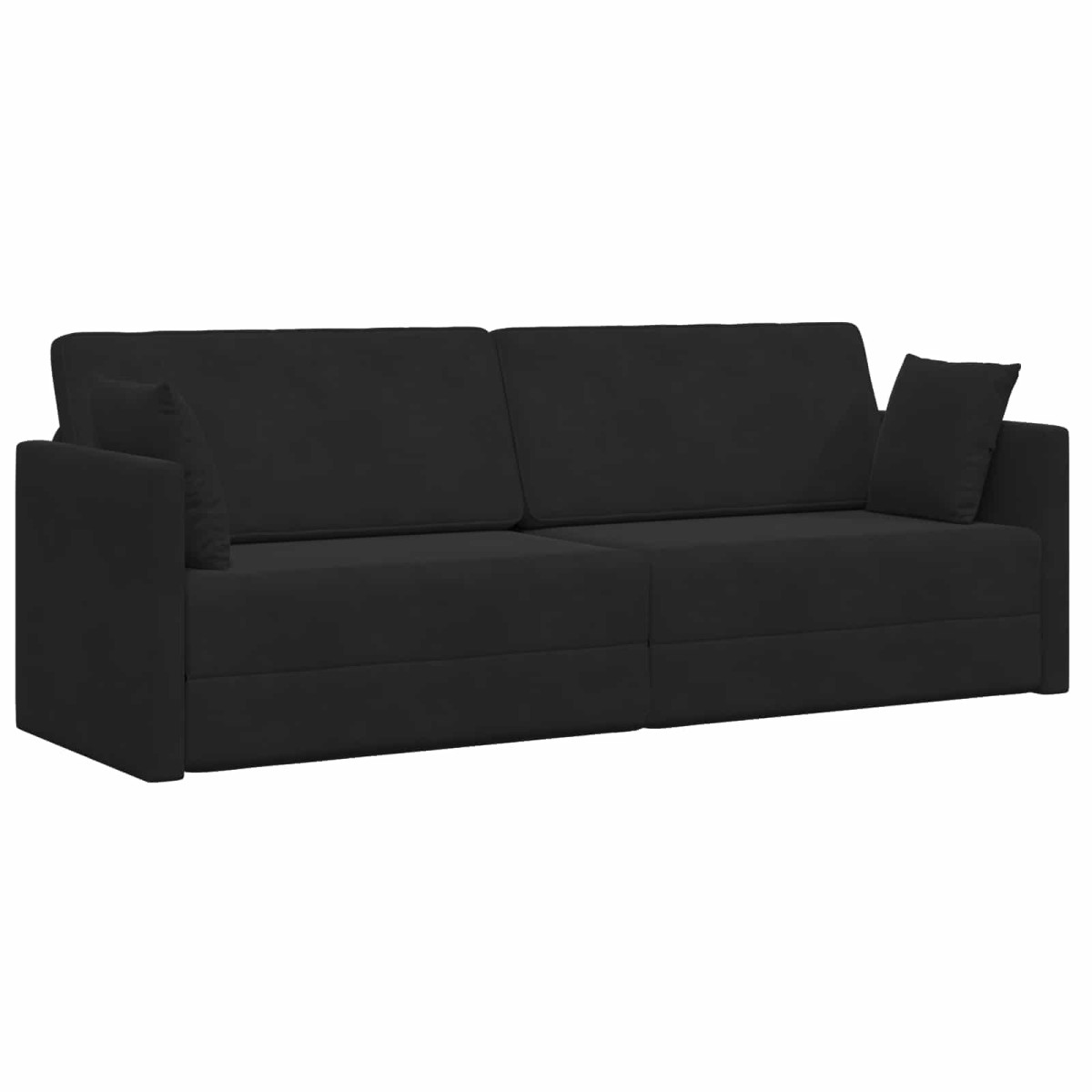 vidaXL Καναπές-κρεβάτι δαπέδου Μαύρο 213 x 70 x 77 εκ Βελούδο