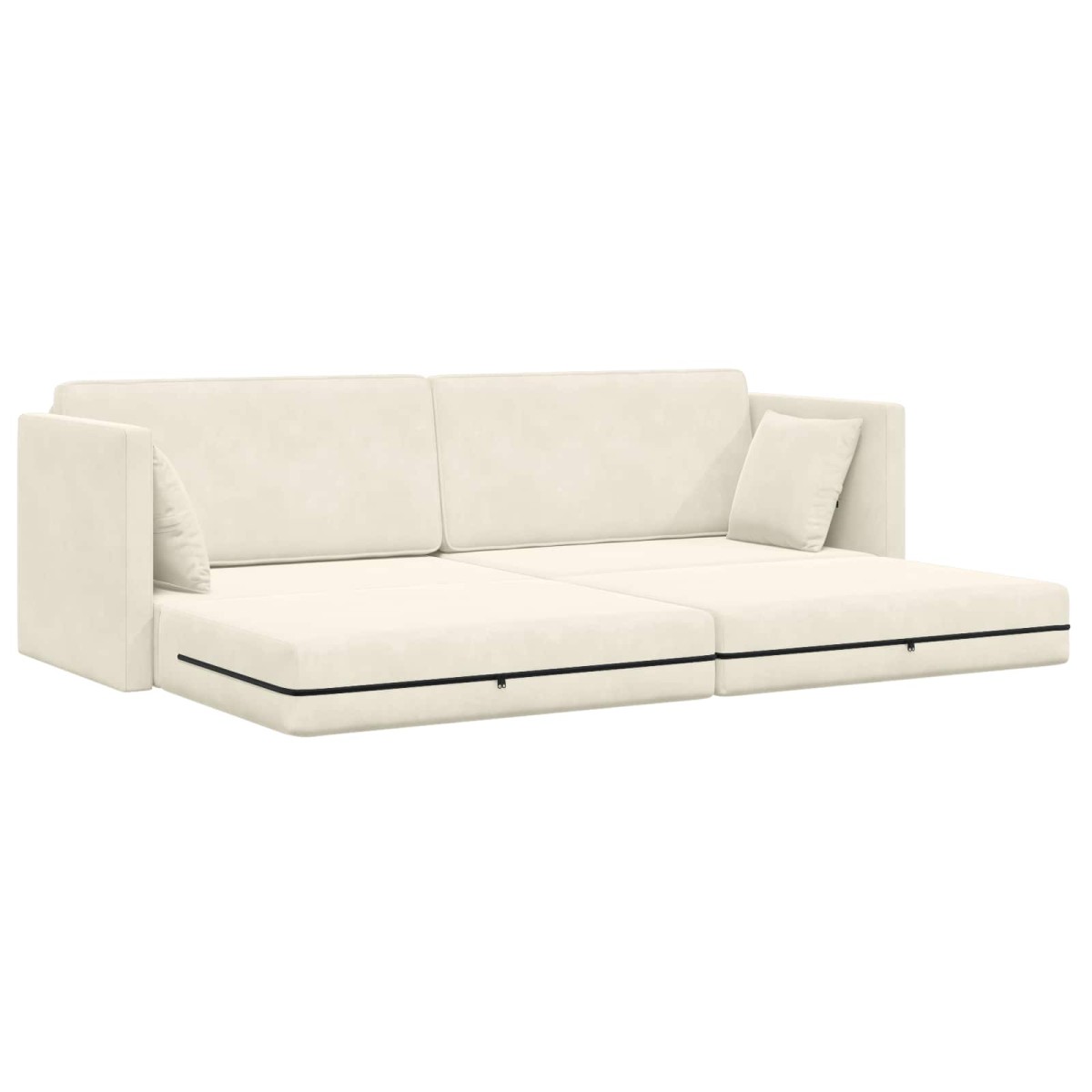 vidaXL Καναπές-κρεβάτι δαπέδου Κρεμ 213 x 70 x 77 εκ Βελούδο