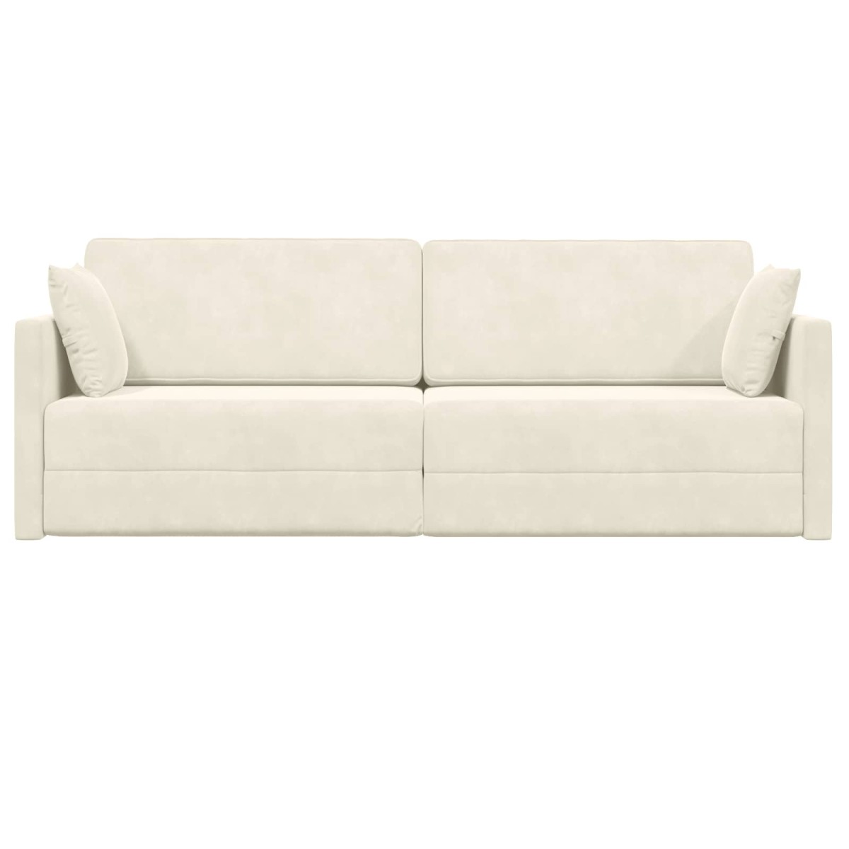 vidaXL Καναπές-κρεβάτι δαπέδου Κρεμ 213 x 70 x 77 εκ Βελούδο