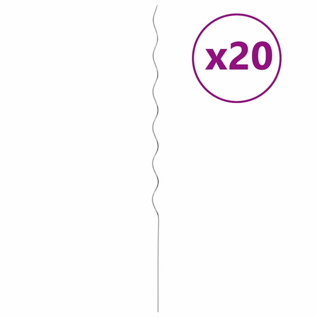 vidaXL Στήριξη φυτού 20 τμχ. Ασημί 150 x 0,6 x 0,6 εκ Ατσάλι