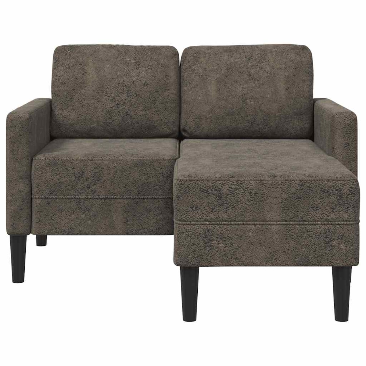 vidaXL Διθέσιος Καναπές με Σεζλόνγκ σε Σχήμα L Σκούρο Γκρι 125 εκ. από Συνθετικό Δέρμα
